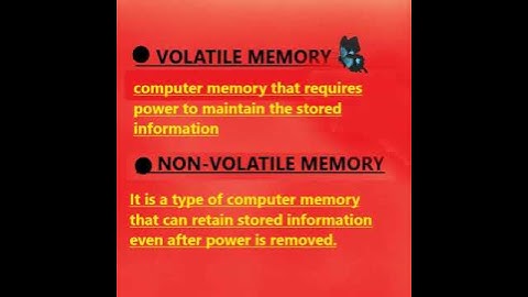 what is Volatile and Non-Volatile Memory || #shorts || #YTshorts || #coding #memory