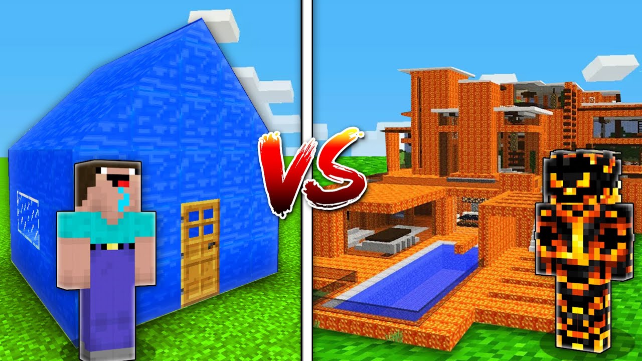 NOOB HOUSE vs LAVA MONSTER HOUSE in Minecraft! Noob vs Pro