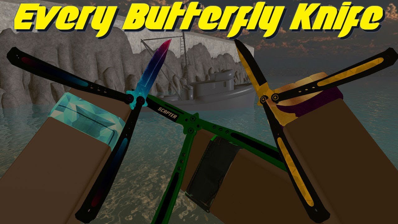 Re Edited Every Butterfly Knife In Counter Blox Normal Gameplay - fade karambit cs go knife original roblox