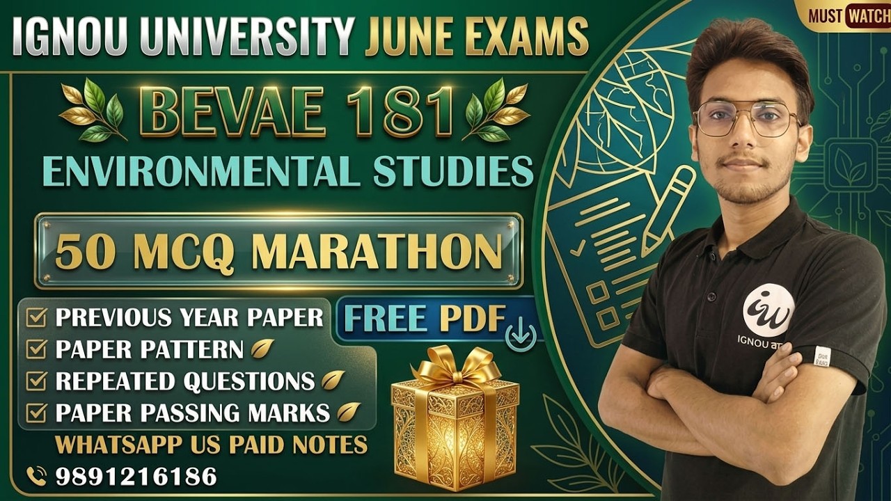 #181 BEVAE 181 || TOP 50 MCQ MOCK || ENIVIRONMENTAL STUDIES || IGNOU WALAY