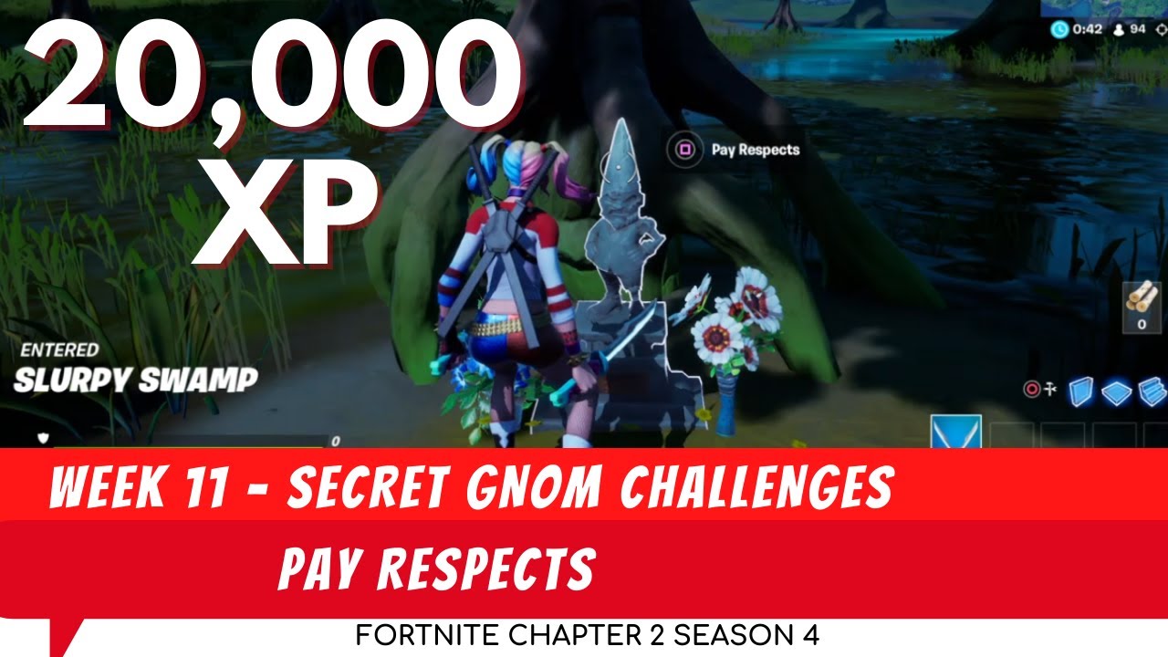 Pay Respect's - Secret Gnom Challenges (20,000 XP) Week 11 Fortnite Chapter 2 Season 4