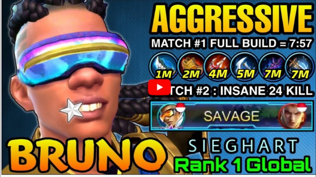 Gameplay Top Global Bruno, Savage Mobile Legends