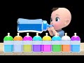 Learn Color with Finger Family Song 컬러 보틀 우유병 먹방 Mukbang 핑거패밀리 송 영어동요 Nursery rhymes 라임이와 영어 공부 해요!