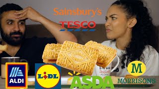 GENERIC VS BRANDED: CUSTARD CREAMS - ASDA, ALDI, SAINSBURYS, TESCO, MORRISONS - SATISFYING MUKBANG