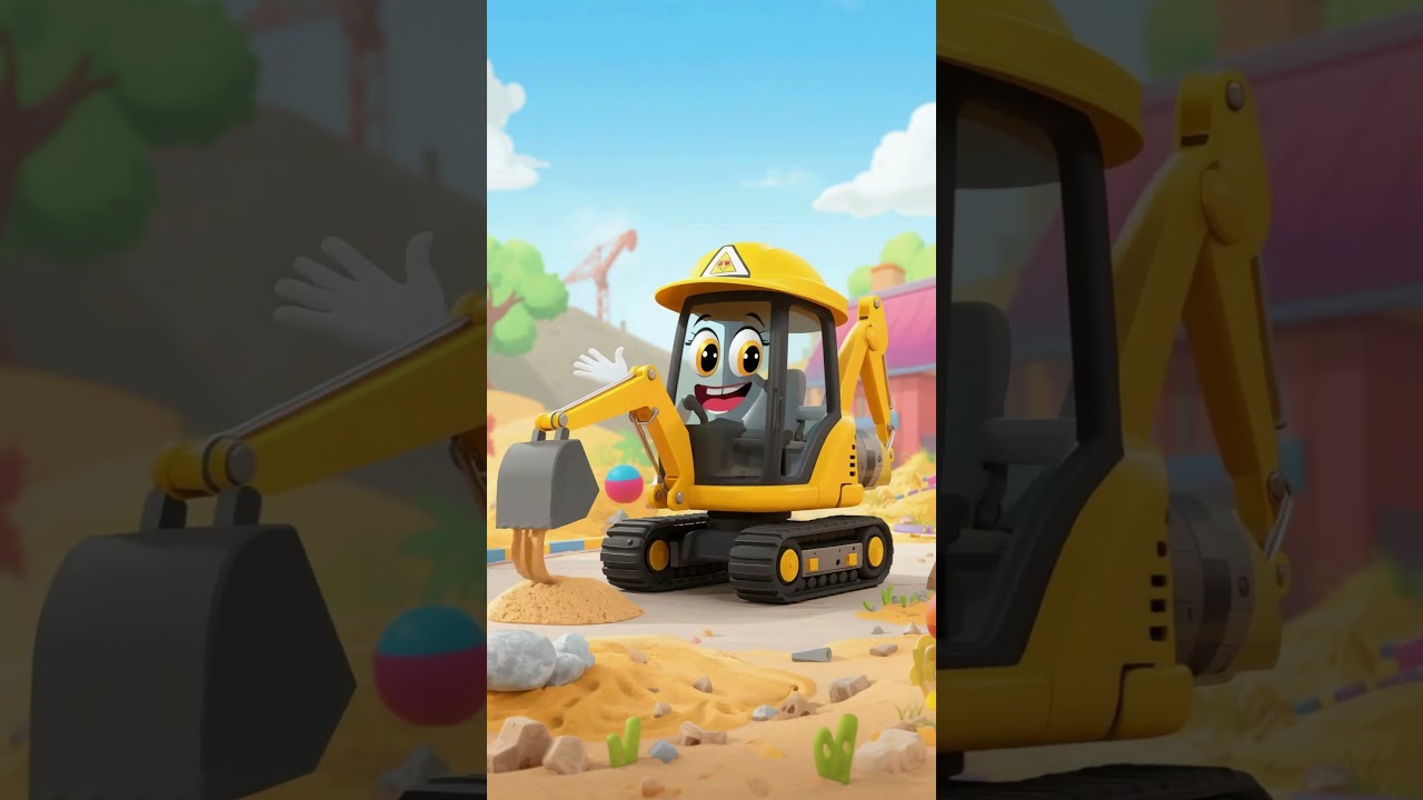 Excavator Song for Toddlers 🚜 | Digger Cartoon Learning | TinyJoy Time 