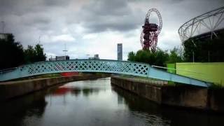 Stratford Waterfront Bridge, ArcellorMittal Orbit, Olympic Stadium In Queen Elizabeth Olympic Park