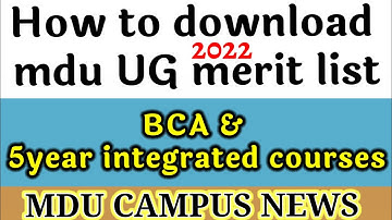 how to download mdu ug merit list || mdu ug merit list release || mdu ug admission 2022