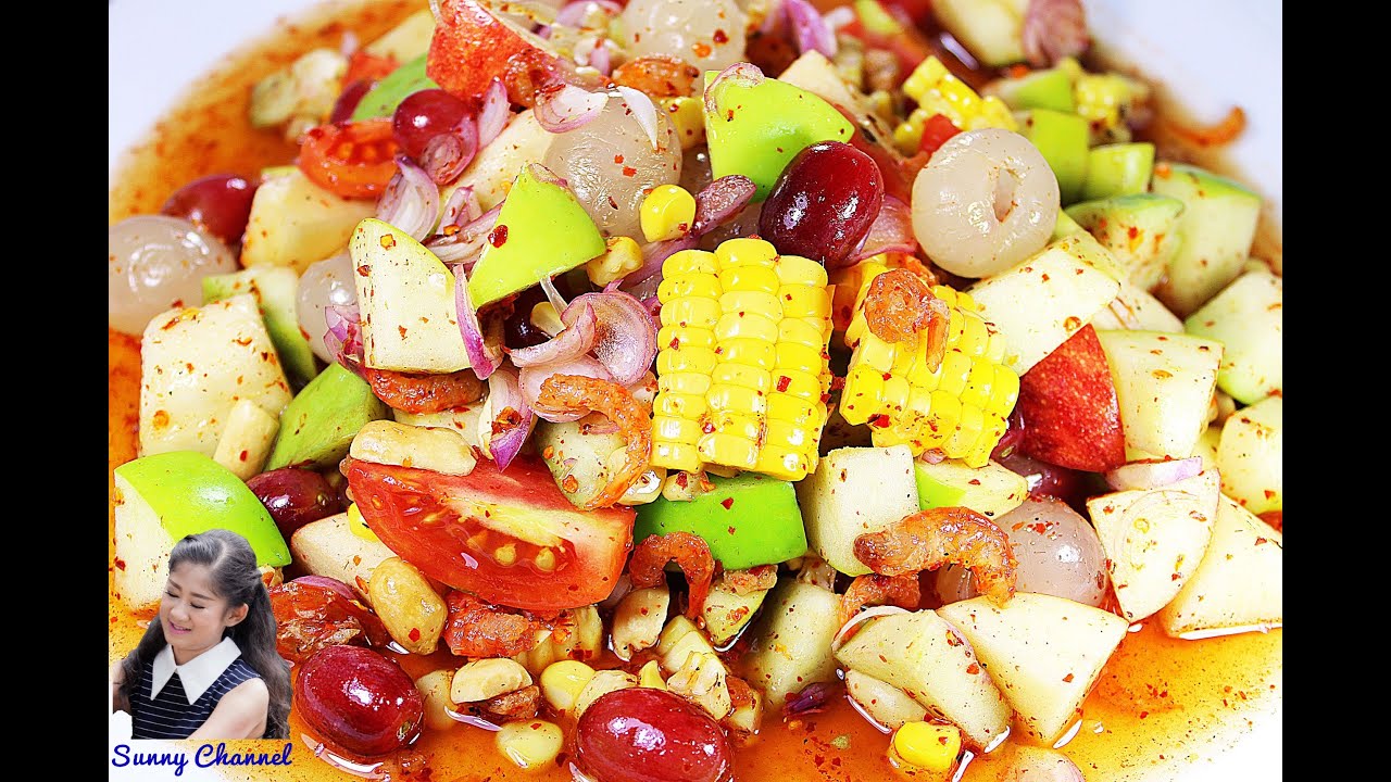 ยำผลไม้รวม : Spicy Mixed Fruit Salad l Sunny Thai Food - YouTube