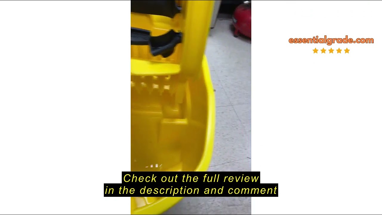 Review Rubbermaid Commercial Products WaveBrake 35 QT Down-Press Mop Bucket and Wringer Combo on Whe