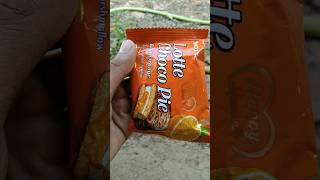 Lotte Choco Pie Real Orange With Rice Marshmallow #chocolate #asmr