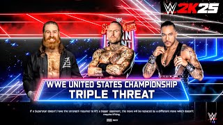 Sami Zayn vs Aleister Black vs Damian Priest | United States Championship | WWE 2K25