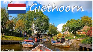 🇳🇱 Giethoorn Netherlands Chaotic Boat Tour 4K 🏙 ☀️ 🇳🇱 (Sunny Day)