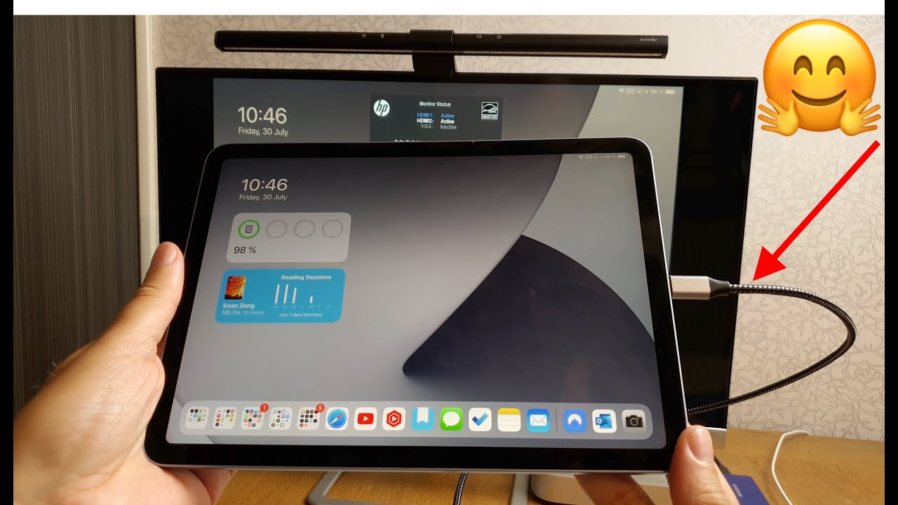 How to connect Air 4 / iPad Pro to a monitor / TV or Samsung DeX with a cable from - YouTube