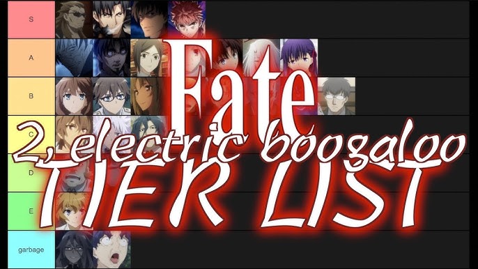 Create a Fate/ Stay Night Characters (Novel) Tier List - TierMaker