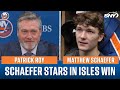 Patrick Roy and Matthew Schaefer talk Islanders win over San Jose