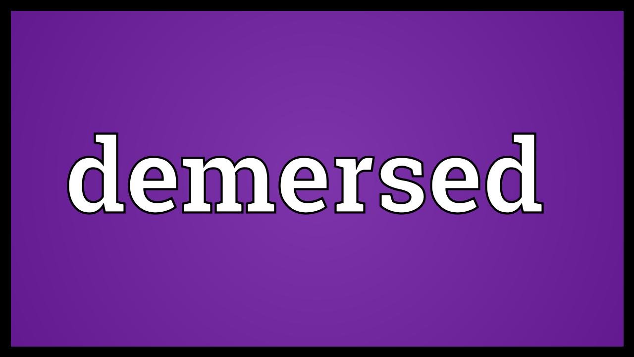 Demersed Meaning - YouTube