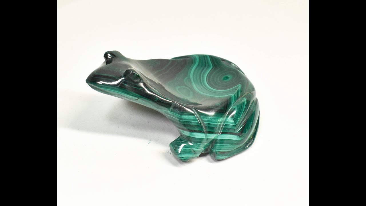 3.22" Polished MALACHITE FROG BOWL Carving Congo CM114 