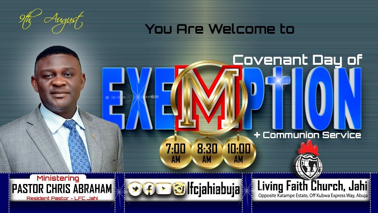 COVENANT DAY OF EXEMPTION | 1ST SERVICE | With Pst Chris Abraham | 9th Aug, 2020