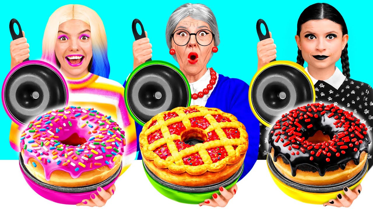 Кулинарный Челлендж: Уэнсдей Против Бабушки | Смешные Кулинарные Трюки от DaZaZa Challenge