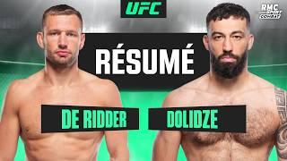 Résumé UFC : Une victoire par TKO entre Dolidze et De Ridder ! (UFC Fight Night)
