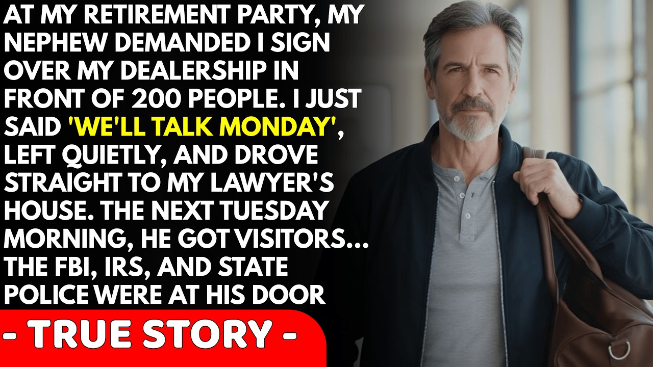 At My Retirement Party, My Nephew Said 'You're Too Old for This Business, Sign It Over' — So I...