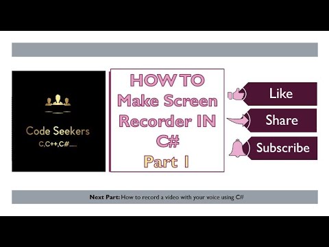 How To make a Screen Recorder in C# | Part 1 | Video Recorder in C# | Accord.video.ffmpeg library