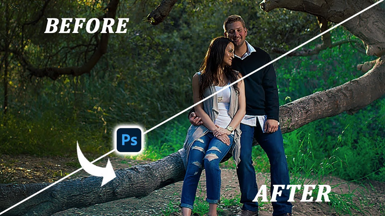 How to Edit MOODY DARK Images in Photoshop 2023 | Muted Green Tone