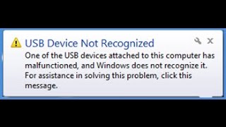 how to fix usb device not recognized on windows 10 in (hindi)