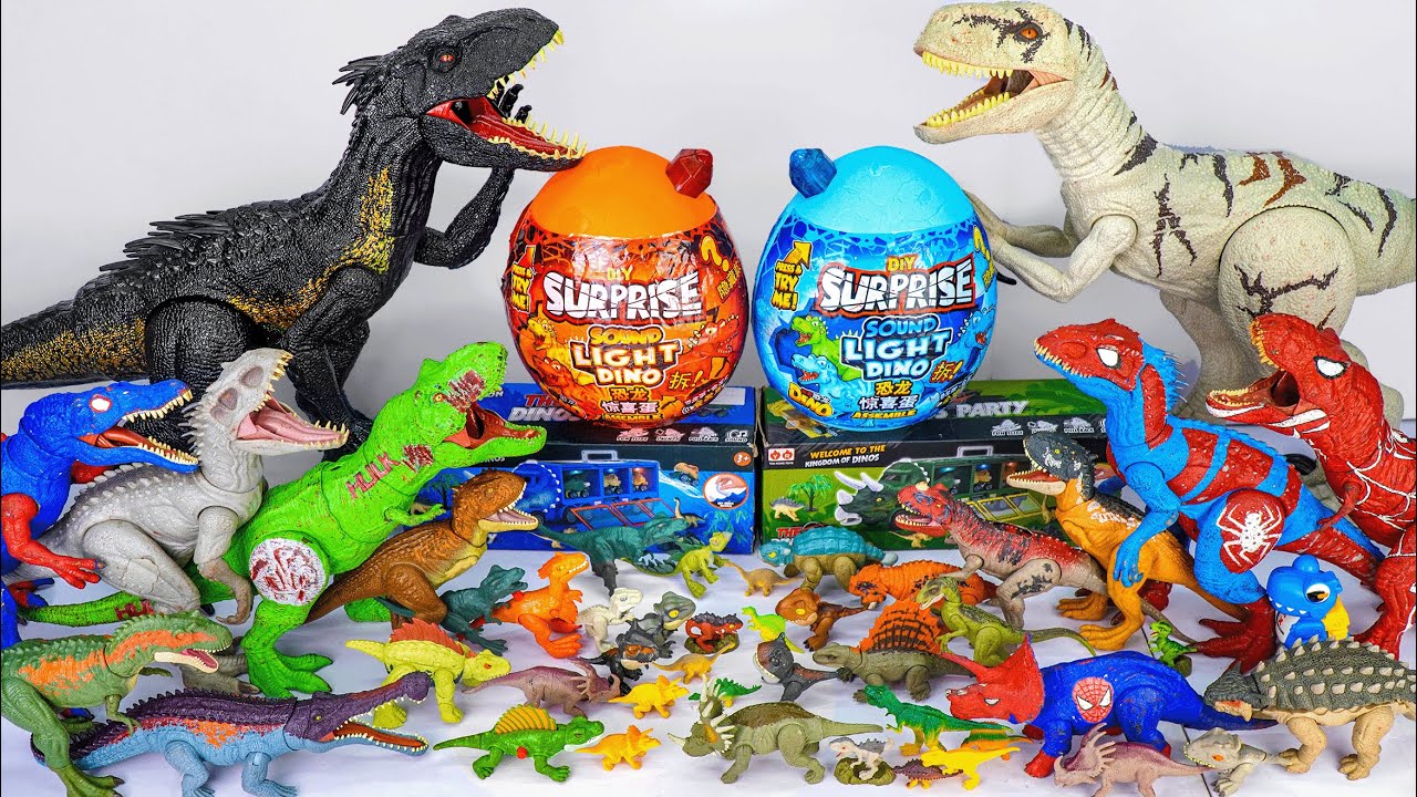 Jurassic World Unboxing and Review ASMR | Dinosaur Surprise Eggs Light ...