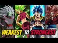 Fusion race ranked from weakest to strongest