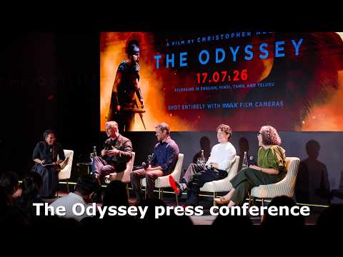 Christopher Nolan, Matt Damon, Tom Holland & Emma Thomas | The Odyssey press conference in Mumbai