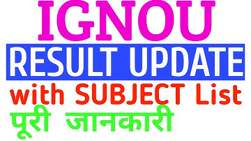 IGNOU RESULT 2018 UPDATE SUBJECT LIST 9 OCT By TIPS GURU