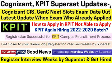 How to Apply in KPIT 2022-2020 Hiring || Good News, Register Interview Weeks by Superset & Get Hired