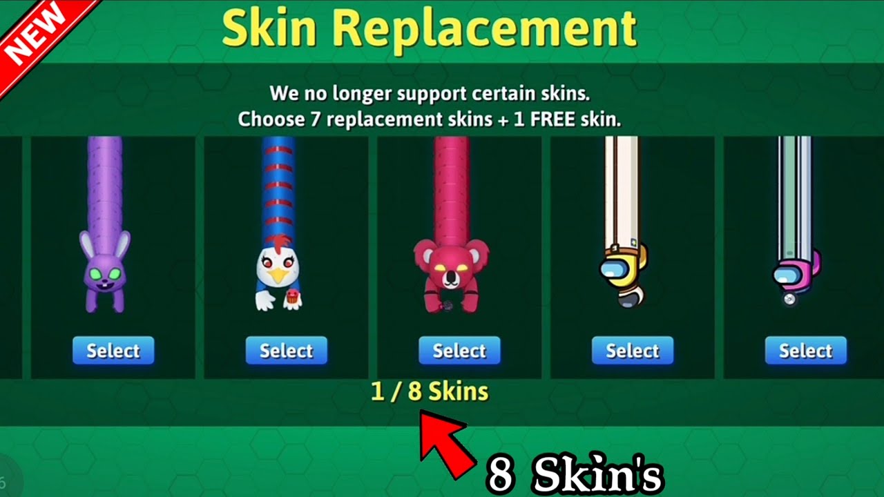 SNAKE.IO - Again 8 Skin's Replacement & Unlocking! Epic Snakeio Gameplay