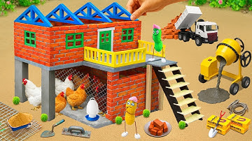 Hailstorm Destroys Wood House | Science Project Builds a 2-Story Brick House with Chicken Coop