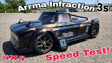 Arrma Infraction 3s Speed Test! Brushless RC Truck