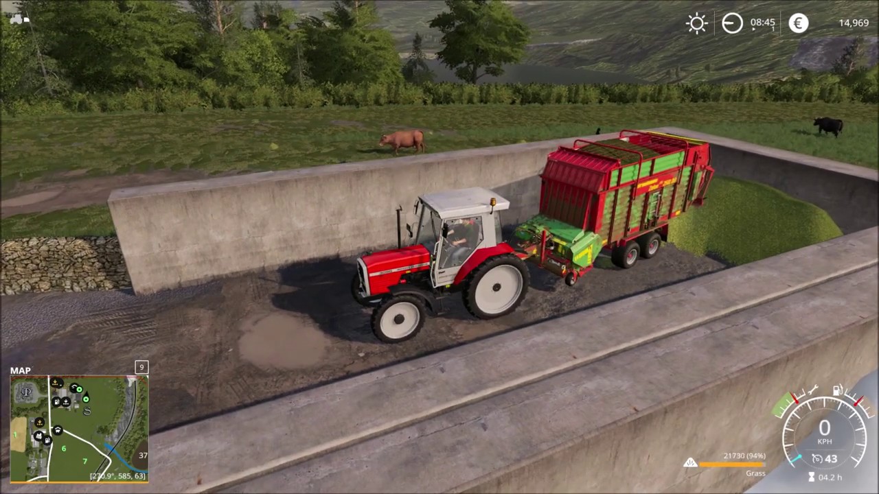 Farming simulator 19.  How to use the Strautmann Zelon loading wagon