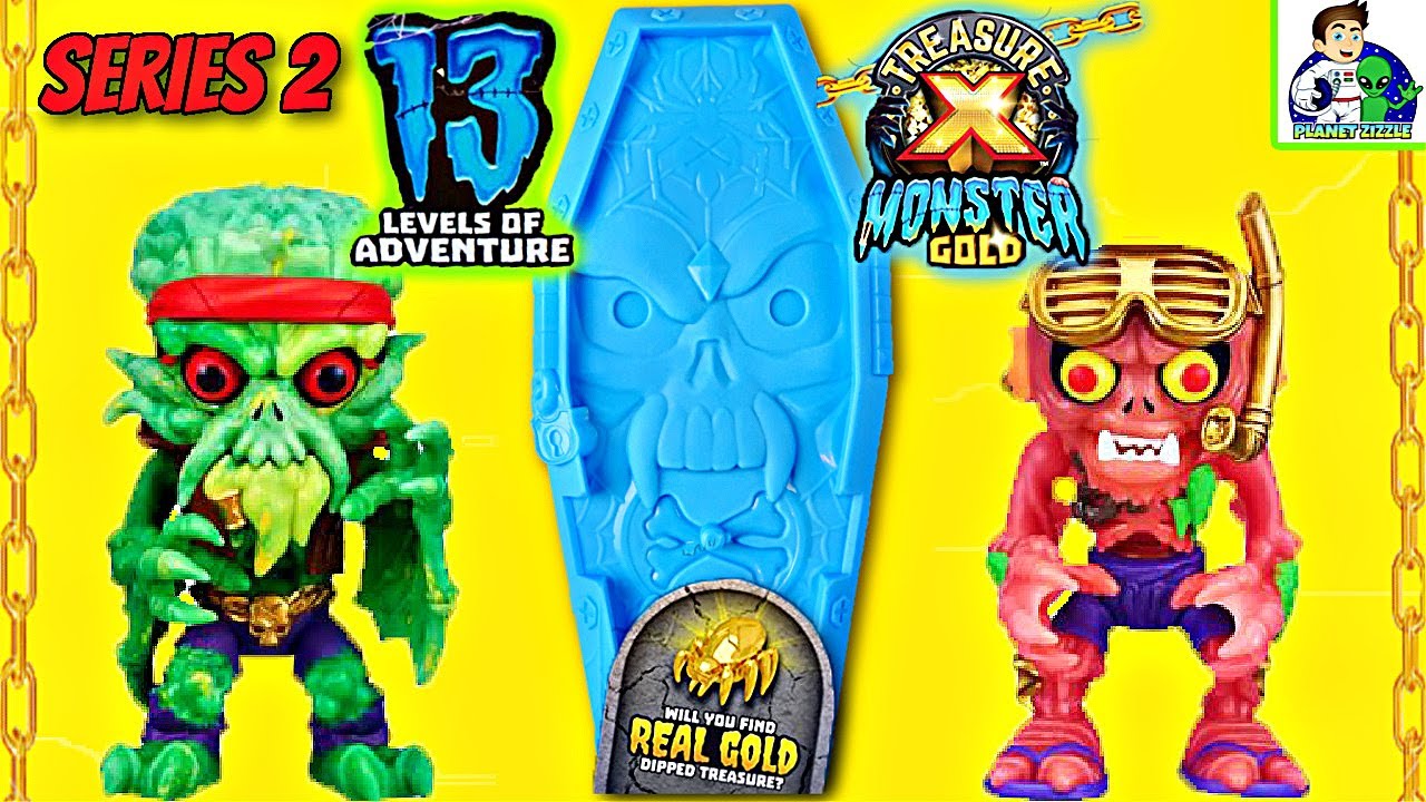Treasure X Monster Gold- Monster Coffin - 13 Levels of Adventure - Will you  find real gold dipped Treasure?