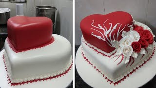Heart Shape Parfect and Easy Fondant Cake |Birthday Cake Design