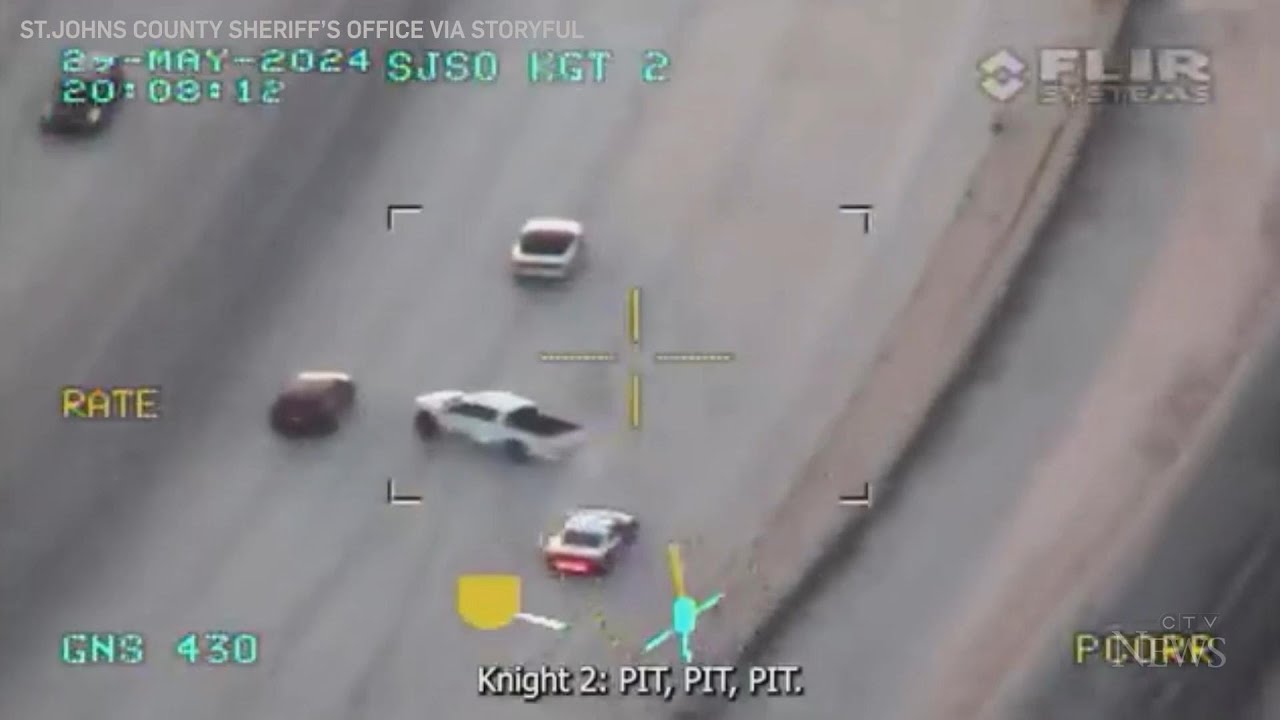 Florida fugitive flees traffic stop in dramatic police chase - YouTube