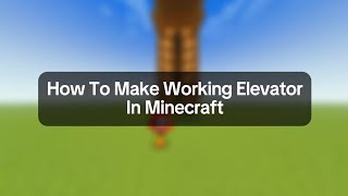 How To Make Working Elevator In Minecraft! | Minecraft • Redstone Build • IgnoReDyoo |