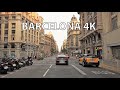 Barcelona 4k  driving downtown  sunset drive  spain