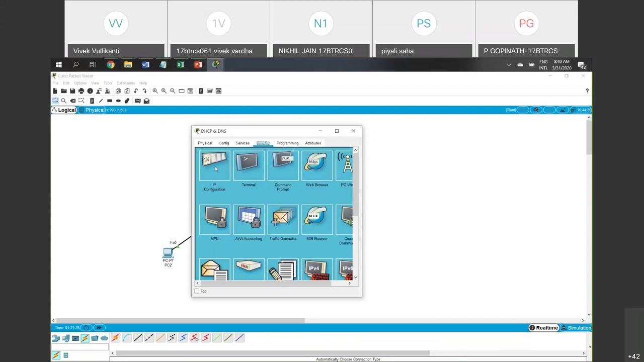 CCNA DHCP and DNS Configuration using CISCO Packet Tracer - JAIN