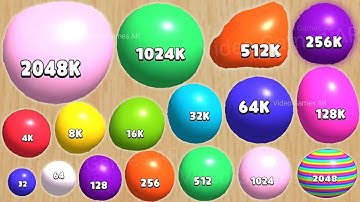 BOUNCE MERGE 2048 - Color Balls Asmr Gameplay (Reach 16M, Level Up Numbers Match Game) Part 9