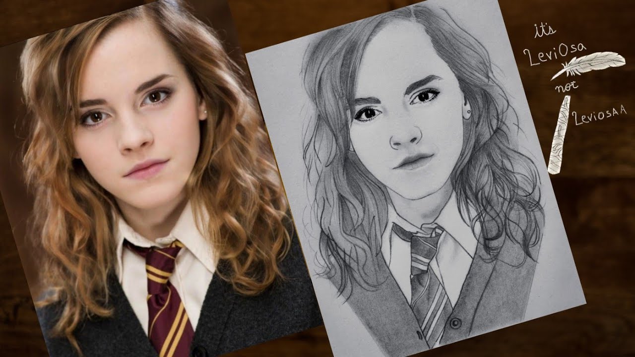 How to draw Hermione Granger from Harry Potter step by step | Emma ...
