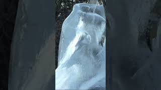 Icy water fountain at le Replat in the French Belledonne mountains