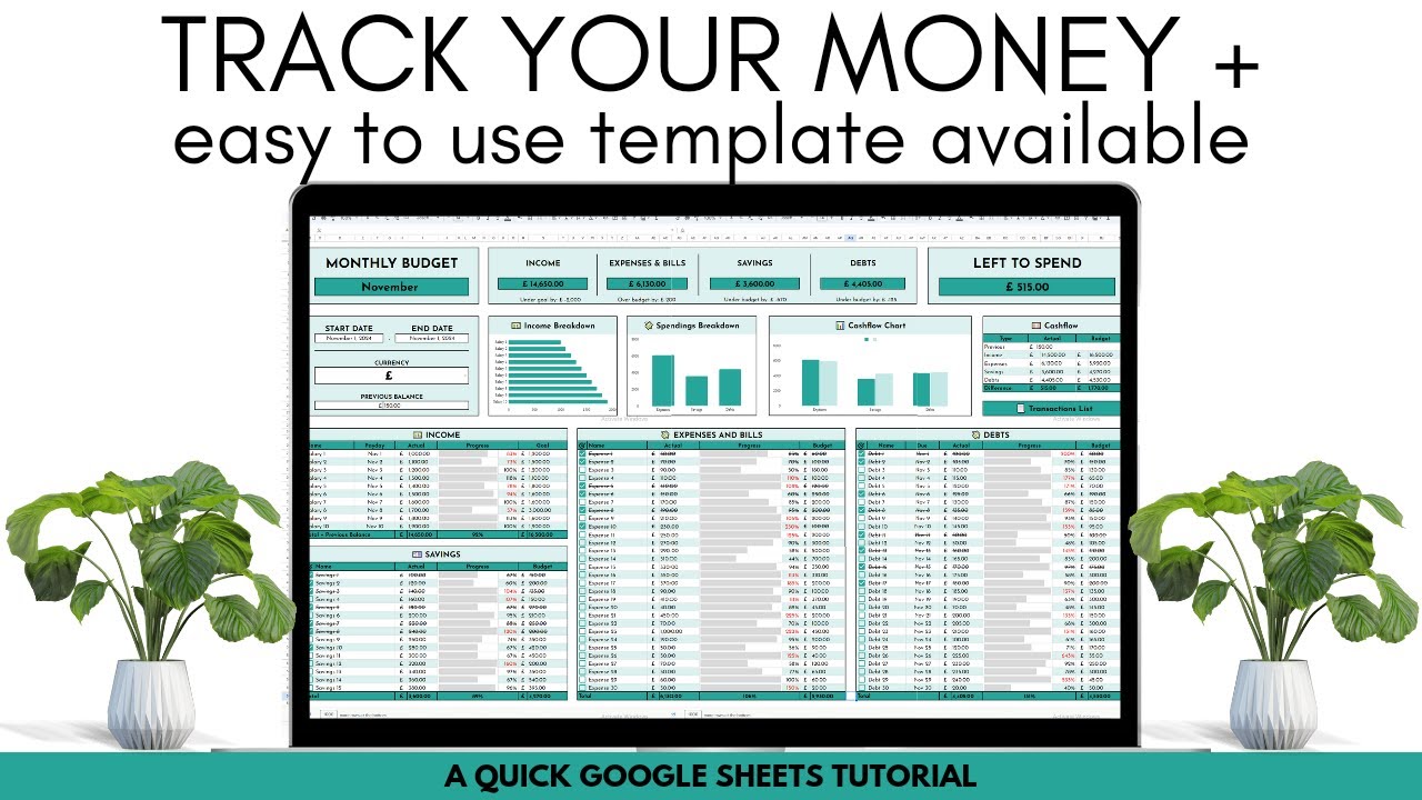 Create an Easy Budget Planner With Me in Google Sheets + Template - YouTube