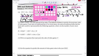 NOTES 7B Day 1 Add and Subtract Polynomials
