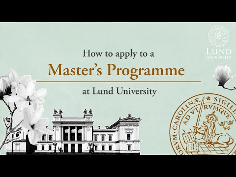 How to apply to a master's programme at Lund University