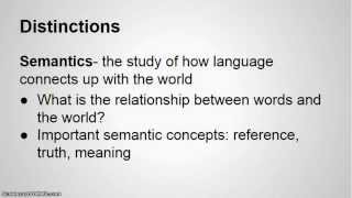 Philosophy of Language- Terminology and Distinctions